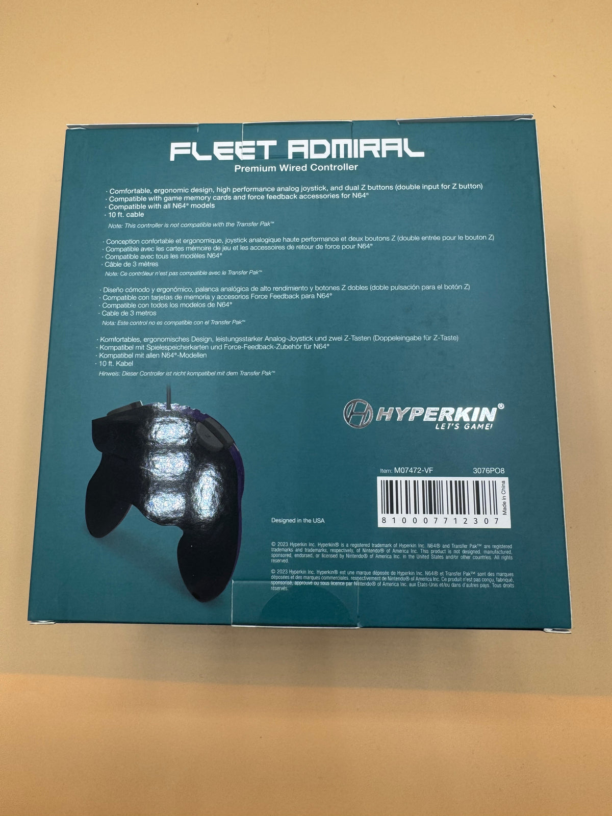 Hyperkin “Fleet Admiral” Premium Controller (Violet Fleet) for Nintendo 64