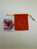 Ruby D&D Dice with Orange Dragon Pouch