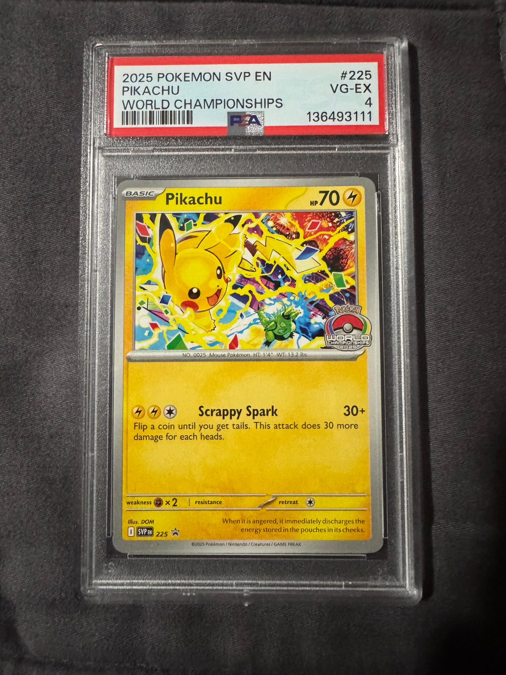 POKEMON TCG: SVP EN-SCARLET & VIOLET BLACK STAR PROMOS #225 PIKACHU WORLD CHAMPIONSHIPS