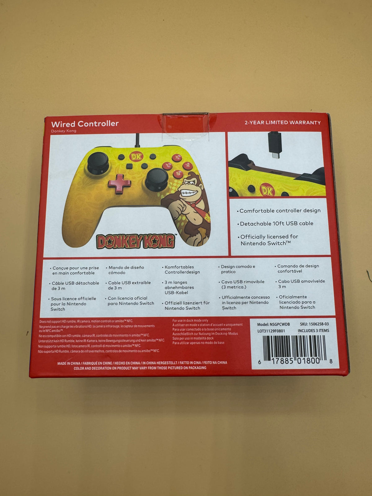 PowerA Donkey Kong Wired Controller for Nintendo Switch