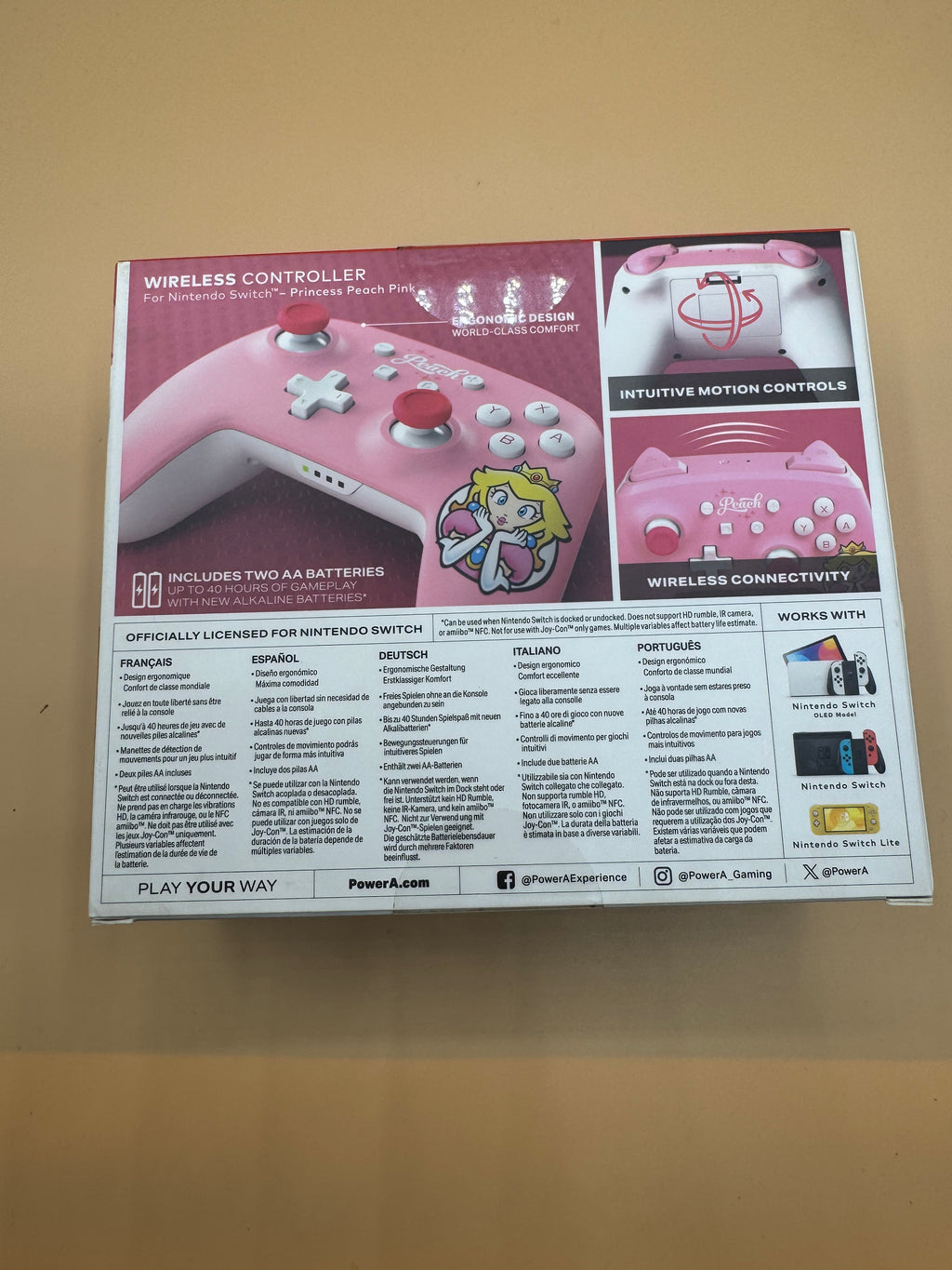 PowerA Wireless Controller for Nintendo Switch “Princess Peach Pink edition”