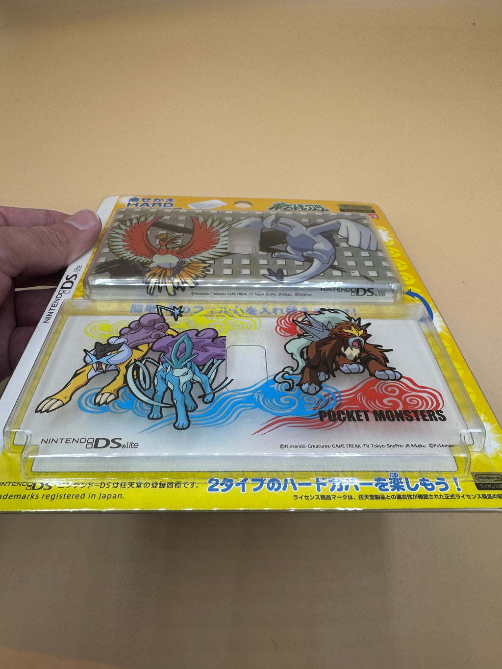 Pokémon Lugia/Ho-oh and Raikou, Entie, Suicune Nintendo DS Lite Hard Protective Covers (Japanese import) Brand New Sealed