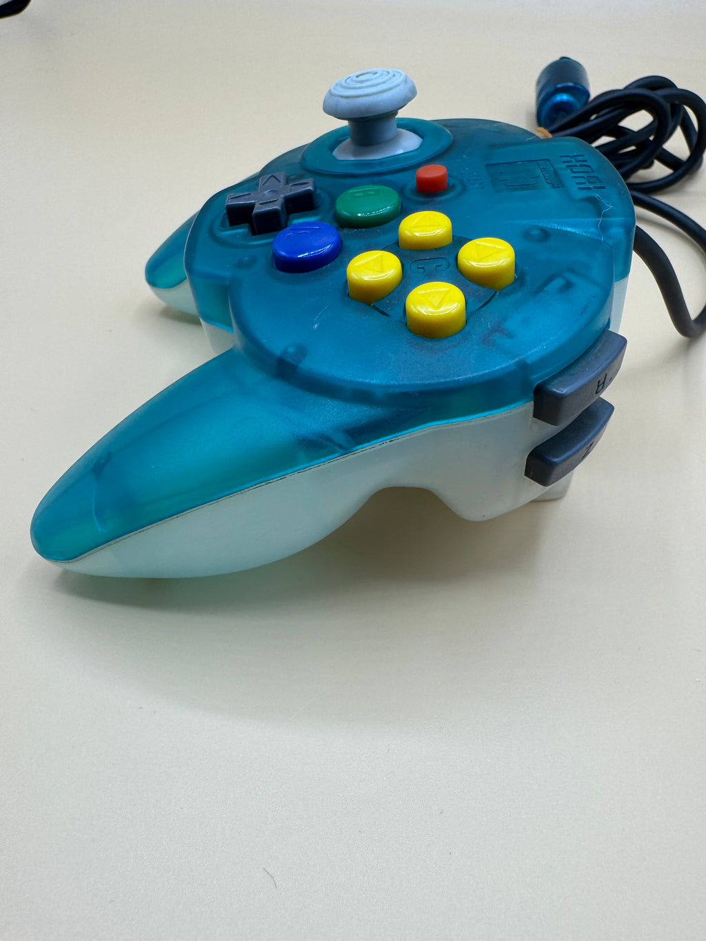 Clear Blue/White Hori Mini Pad 64 Controller