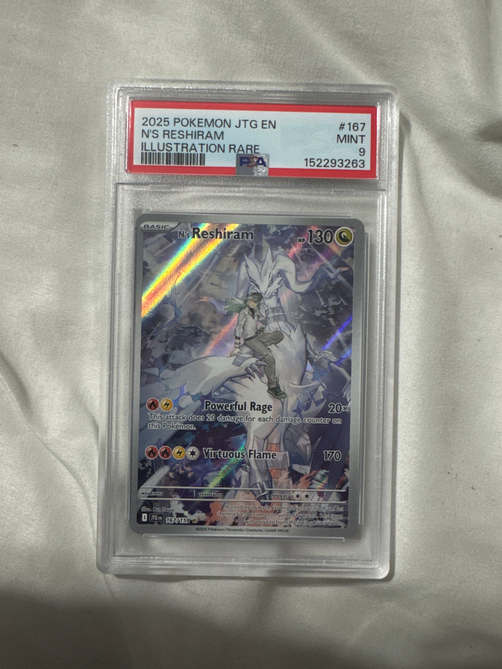 Pokémon TCG: N’S Reshiram Illustration Rare PSA 9