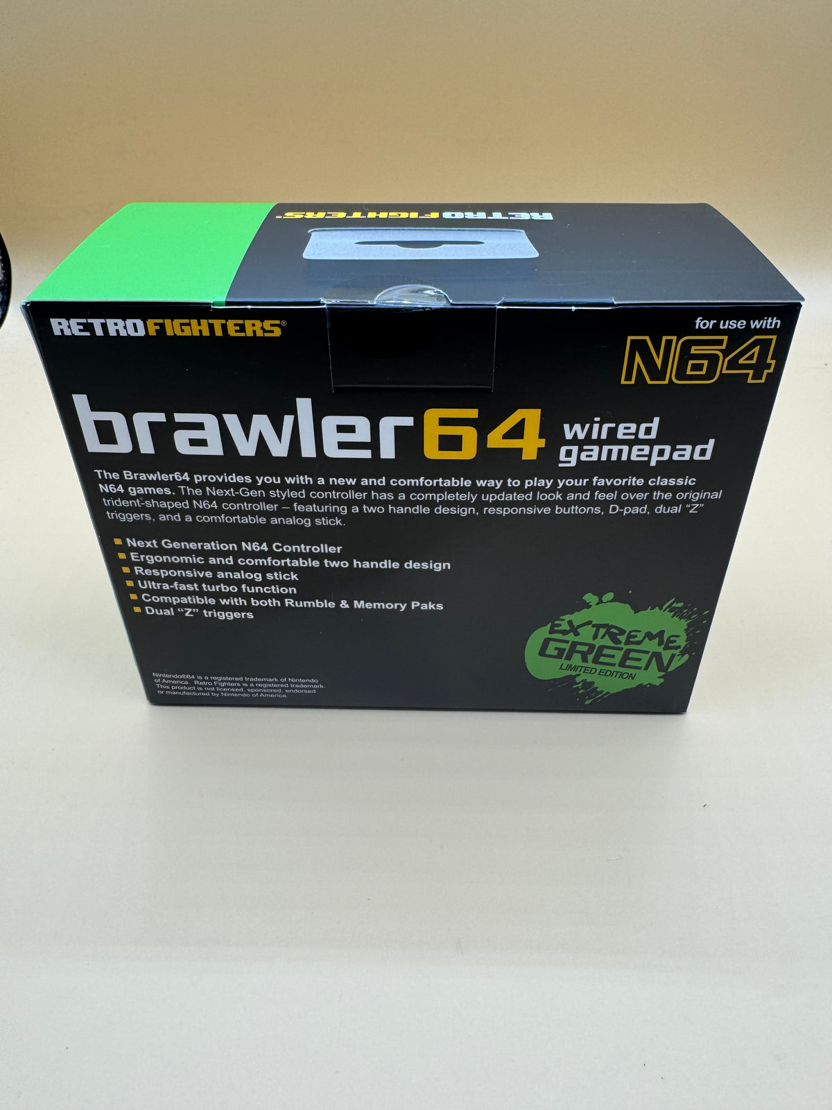 Retro Fighters Brawler64 Wired Gamepad (Extreme Green Limited Edition)