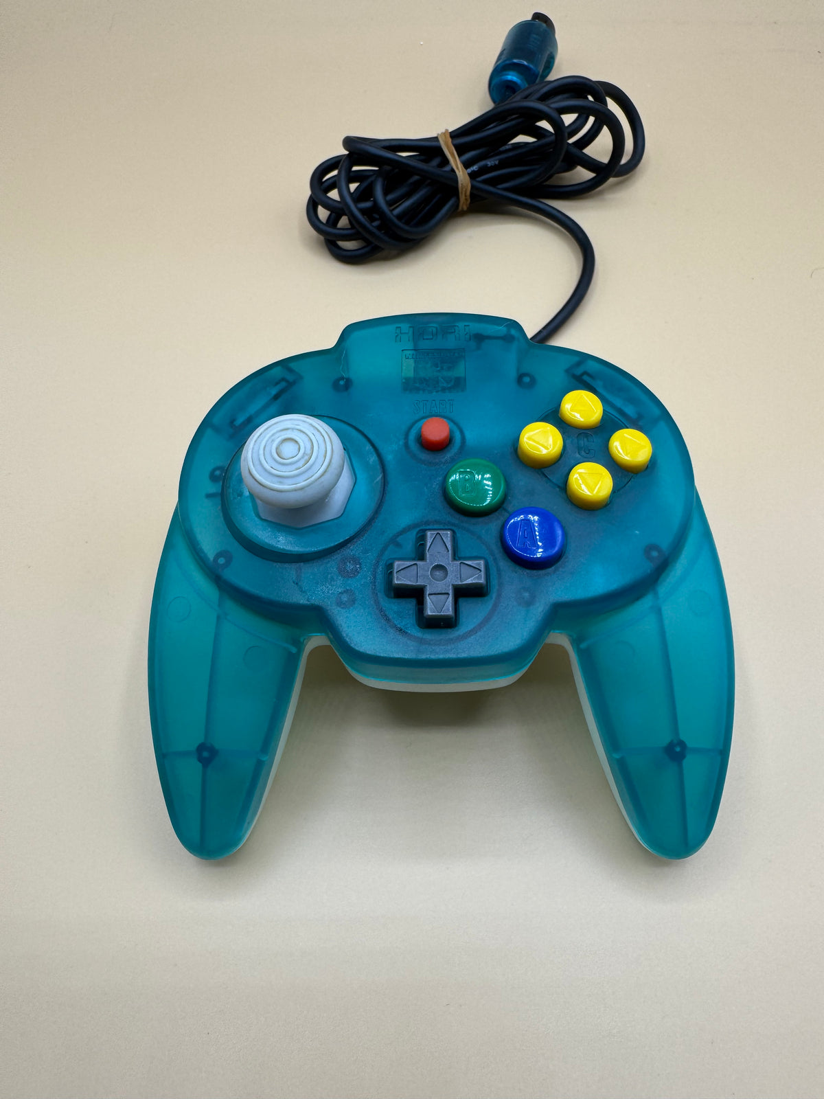 Clear Blue/White Hori Mini Pad 64 Controller