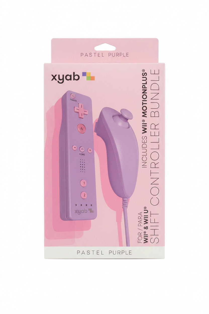 Xyab Wii Controller Bundle—Pastel Purple for Nintendo Wii/Wii U