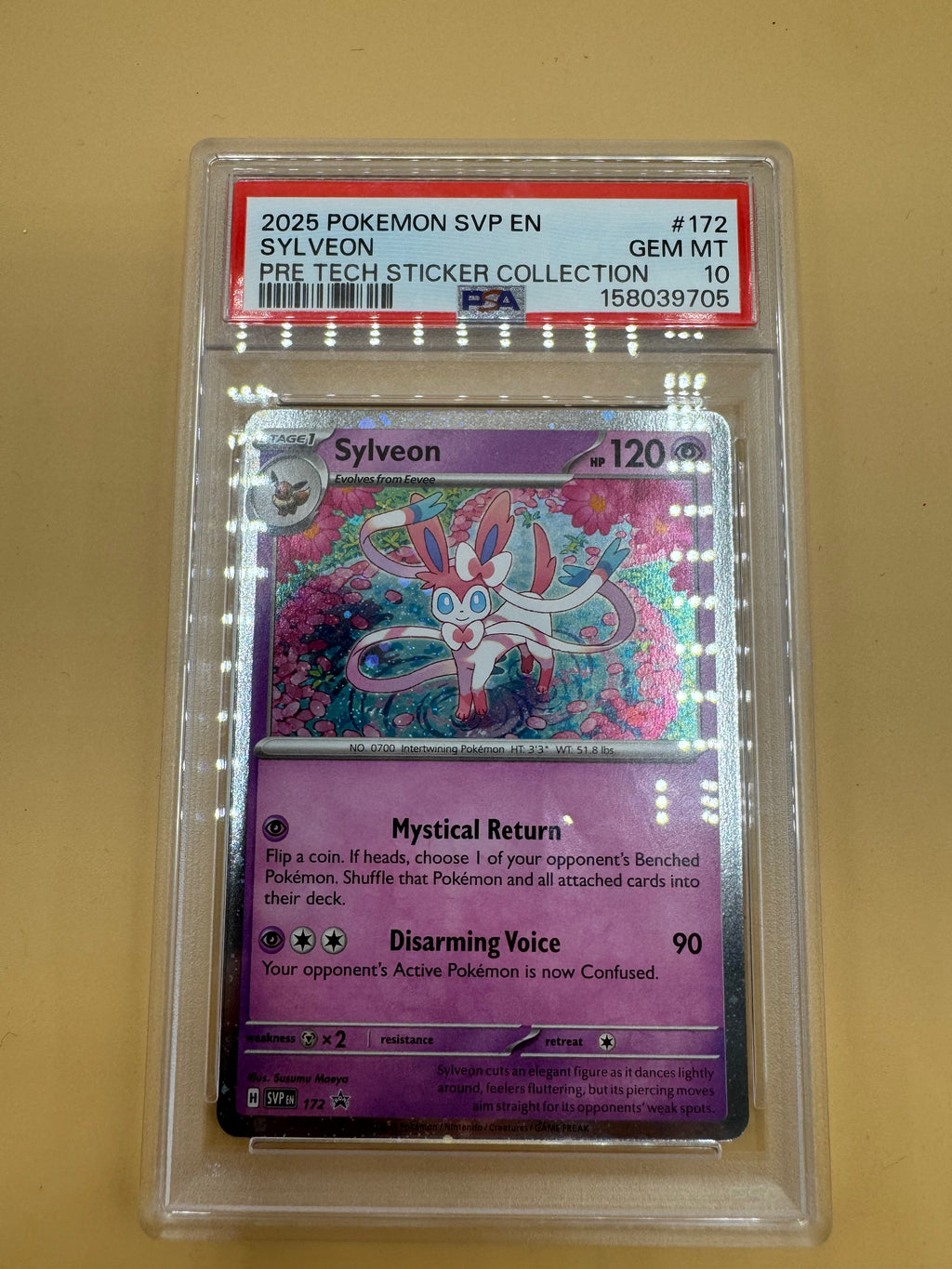 Pokémon TCG: Sylveon Promo Pre Tech Sticker Collection PSA 10