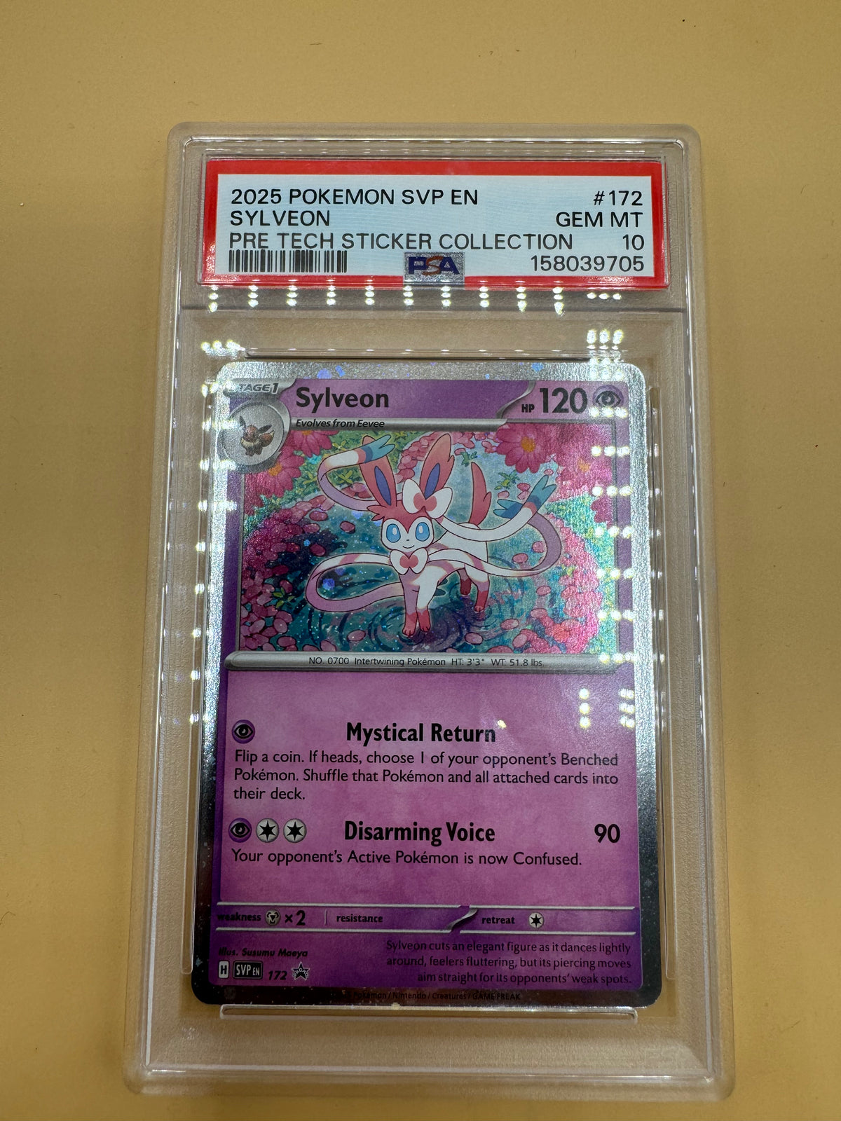 Pokémon TCG: Sylveon Promo Pre Tech Sticker Collection PSA 10
