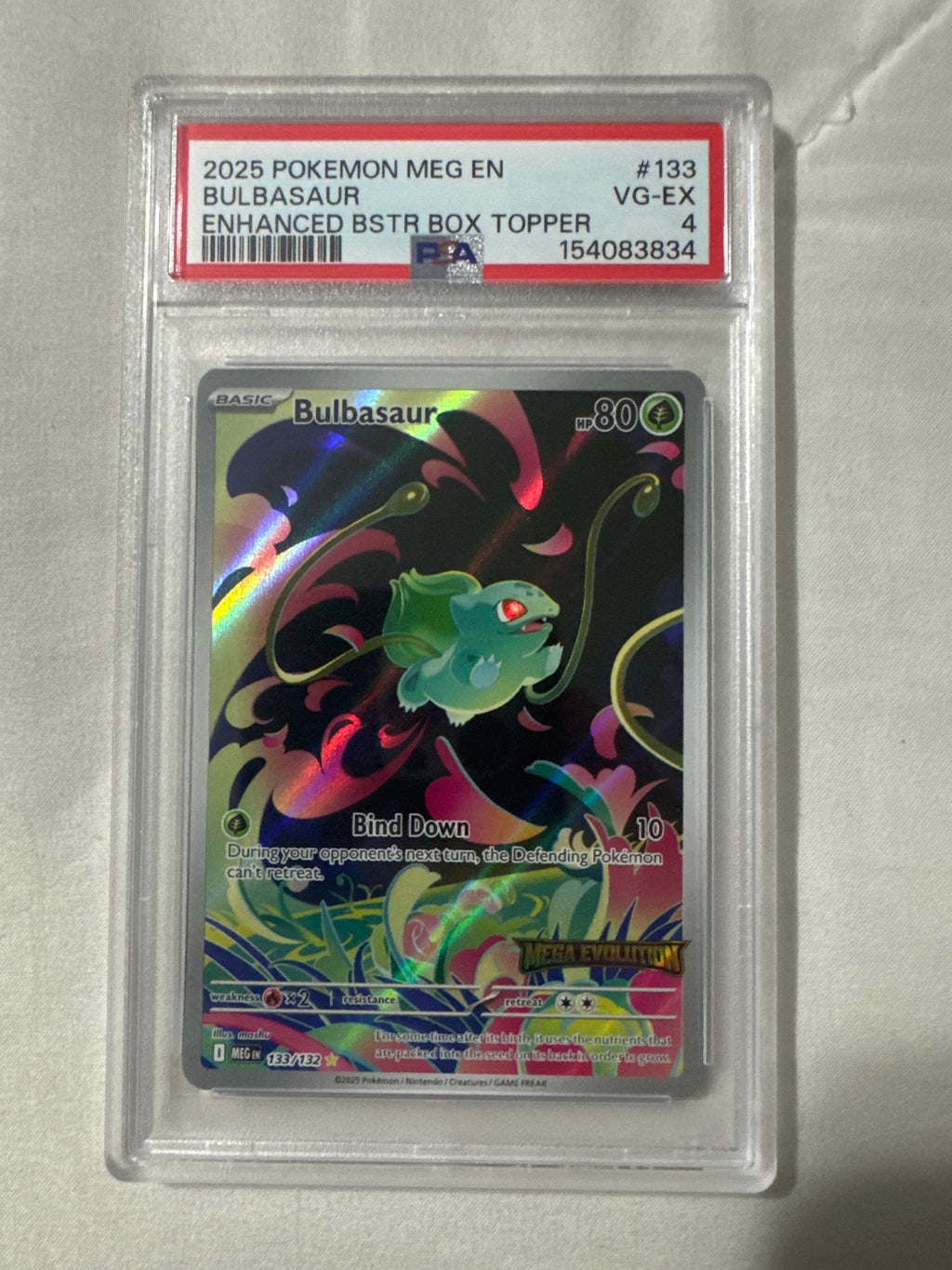 Pokémon TCG: Bulbasaur Enhanced Booster Box Topper PSA 4