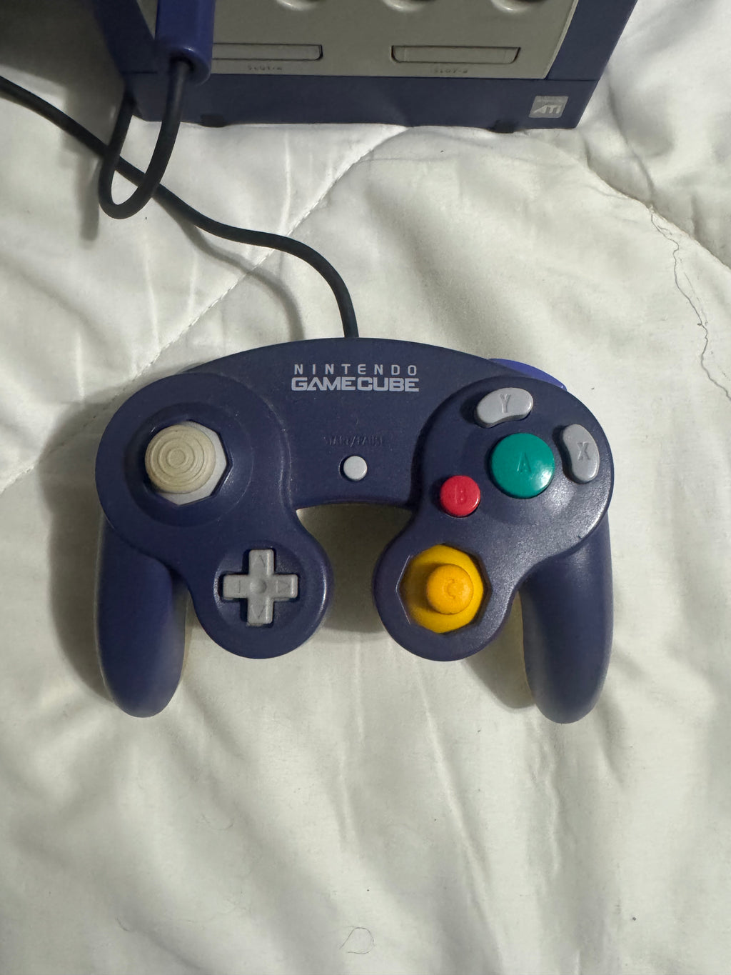 Indigo/Violet Nintendo GameCube with Official Indigo/Clear GameCube Controller