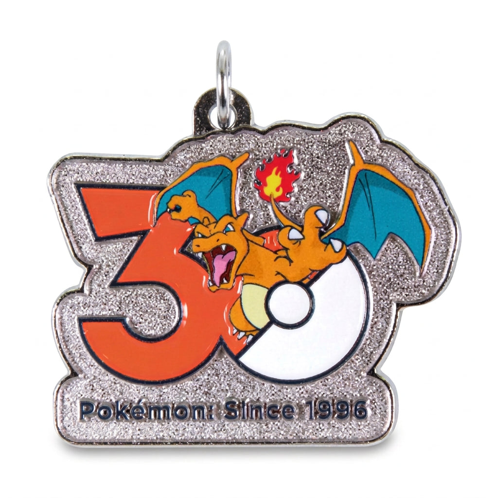 Pokémon 30th Anniversary metal charm – Charizard (enhanced manufacturer photo)