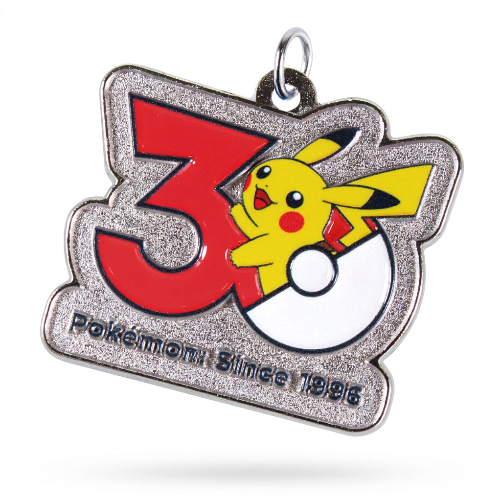 Pokémon 30th Anniversary metal charm – Pikachu (enhanced manufacturer photo)