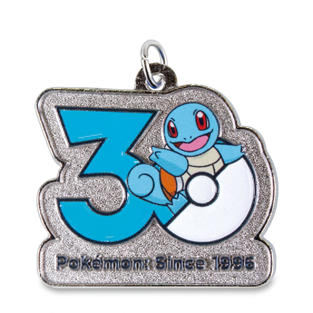 Pokémon 30th Anniversary metal charm – Squirtle (enhanced manufacturer photo)